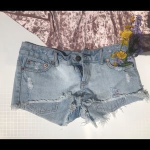 American Eagle weathered jean shorts